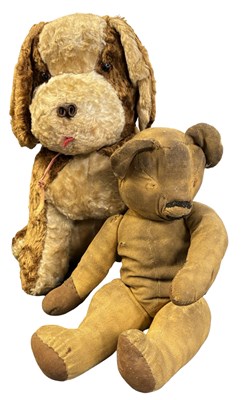 Lot 279 - A pair of well-loved vintage soft toys, to...