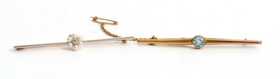 Lot 109 - Two bar brooches: including a 15ct old mine...