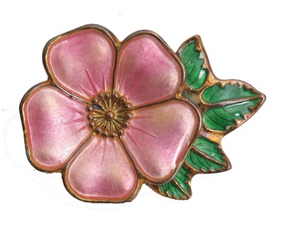 Lot 110 - David Andersen: a silver gilt and enamel rose...