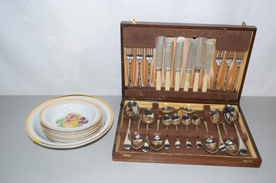 Lot 3 - A canteen of silver plated cutlery together...