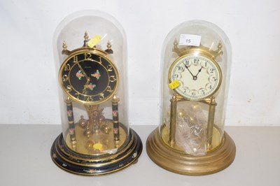 Lot 15 - Two anniversary clocks under domes