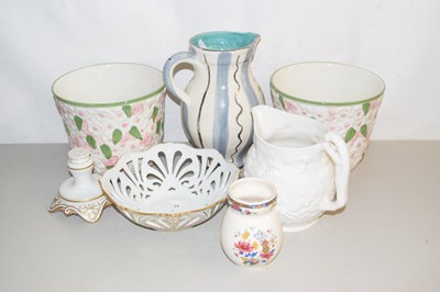 Lot 25 - Mixed Lot: Various jardinieres, tazza, jugs etc