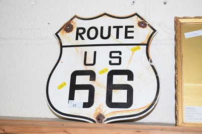 Lot 29 - An enamel Route 66 sign