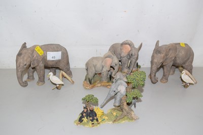 Lot 45 - A collection of various models of elephants