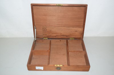 Lot 61 - A small mahogany box with fitted interior,...