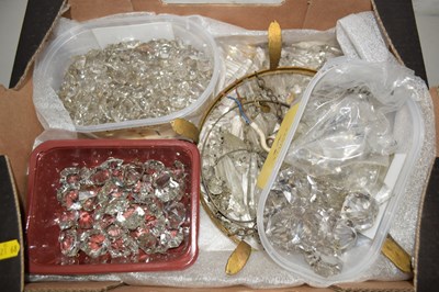 Lot 74 - Box of various glass drapes for chandeliers