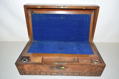 Lot 76 - A Victorian parquetry and walnut writing box...