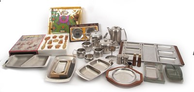 Lot 95A - Mixed lot of mid century stainless steel...