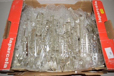 Lot 96 - A box of glass drapes for lustres or chandeliers