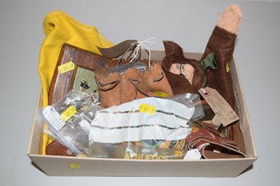Lot 100 - A box of various mixed items to include glove...