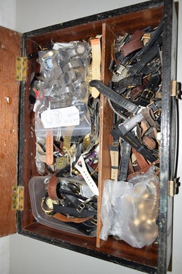 Lot 109 - A large box of various watch straps, parts etc
