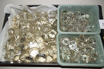 Lot 110 - Box of various glass drapes for chandeliers
