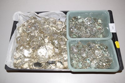 Lot 141 - Box of various glass drapes for chandeliers