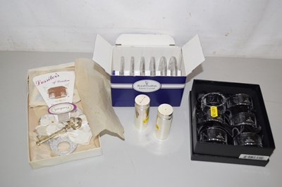 Lot 125 - Set of six Royal Doulton glass napkin rings,...