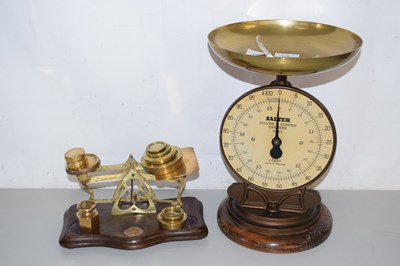 Lot 150 - Salter kitchen scales together with vintage...