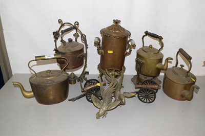 Lot 199 - Mixed Lot: Various copper kettles, tea urn,...