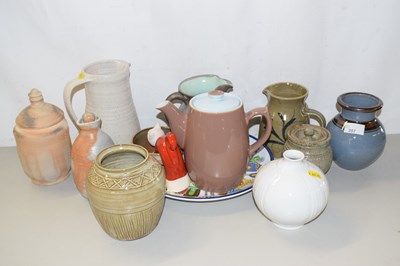 Lot 207 - Mixed Lot: Studio Pottery wares, various vases,...