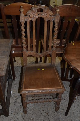 Lot 267 - A Gothic oak hall chair