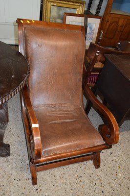 Lot 277 - A 20th Century brown leather upholstered...