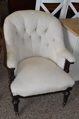 Lot 289 - A Victorian button back armchair for reupholstery