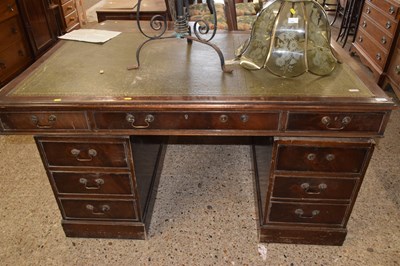 Lot 298 - A reproduction mahogany twin pedestal desk
