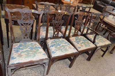 Lot 300 - A set of seven Georgian revival pierced back...