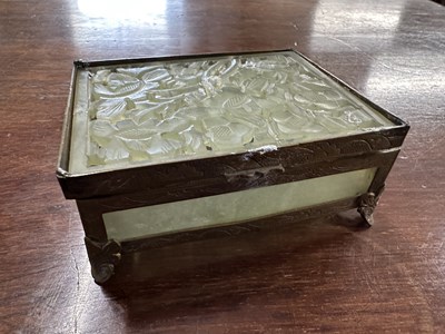 Lot 175 - A Jade and Ormolu mounted Trinket or Ring Box,...