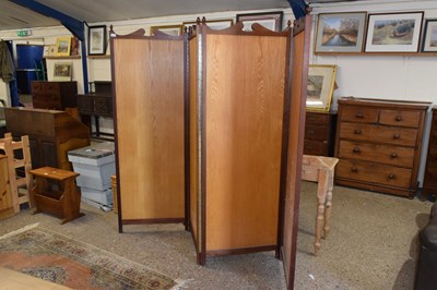 Lot 324 - A trifold 20th Century dressing screen with...