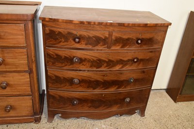 Lot 345 - A late Georgian mahogany bow front five drawer...