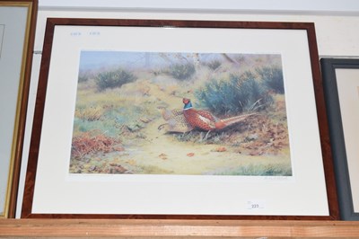 Lot 223 - Richard Robjent coloured print of pheasants
