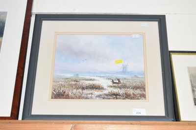 Lot 224 - Jo Crowfoot study of duck shooting, oil on board