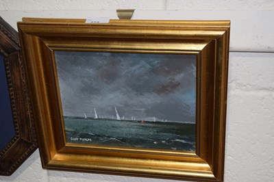 Lot 234 - Geoff Thorpe study of a yachting scene, oil on...