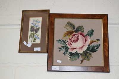 Lot 239 - A tapestry picture of a rose and one other