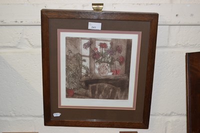 Lot 241 - L A Anderson interior with flowers, coloured...