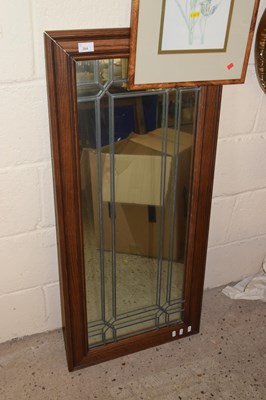 Lot 264 - A modern oak framed wall mirror with lead...