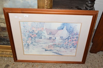 Lot 251 - A framed study of a country cottage