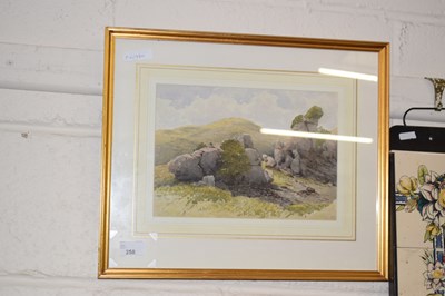 Lot 258 - A watercolour study of a rocky outcrop