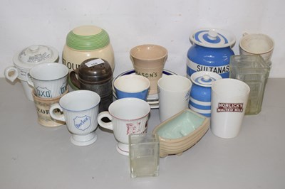 Lot 558 - Assorted kitchen pottery, mugs etc