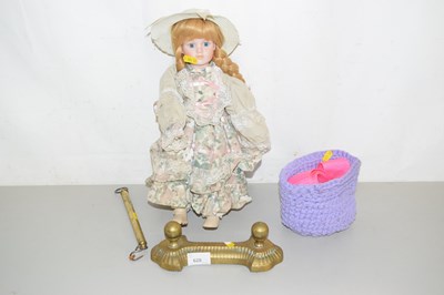 Lot 628 - Collectors doll, brass scales etc