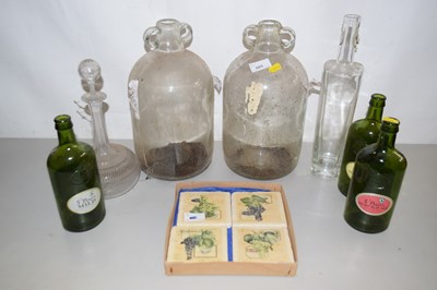 Lot 665 - A pair of demi johns and other glass ware