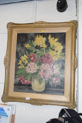 Lot 669 - Floral still life, oil on canvas, gilt framed