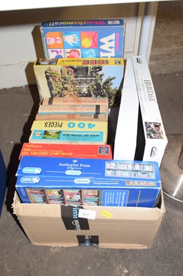 Lot 677 - Box of assorted jigsaw puzzles