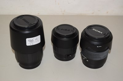 Lot 96A - Three Sigma lenses including a 70-300mm DL...
