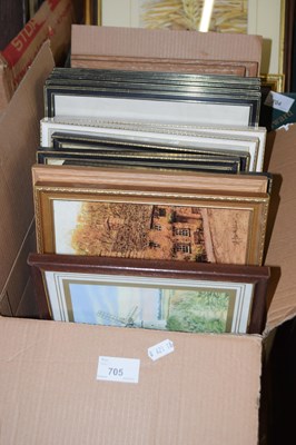 Lot 705 - Box of assorted pictures and prints