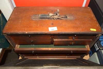 Lot 708 - A wooden collectors/storage case and assorted...