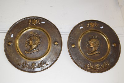 Lot 722 - Two Sir Gallahad relief metal wall mounted...