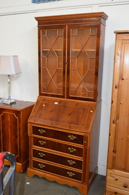 Lot 734 - Glazed bureau bookcase