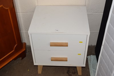 Lot 738 - White two drawer bedside cupboard