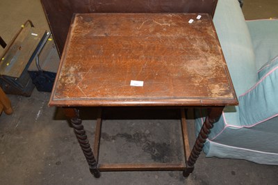 Lot 751 - Square side table with barley twist legs
