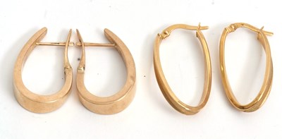 Lot 138 - Two pairs of 9ct earrings: to include a pair...